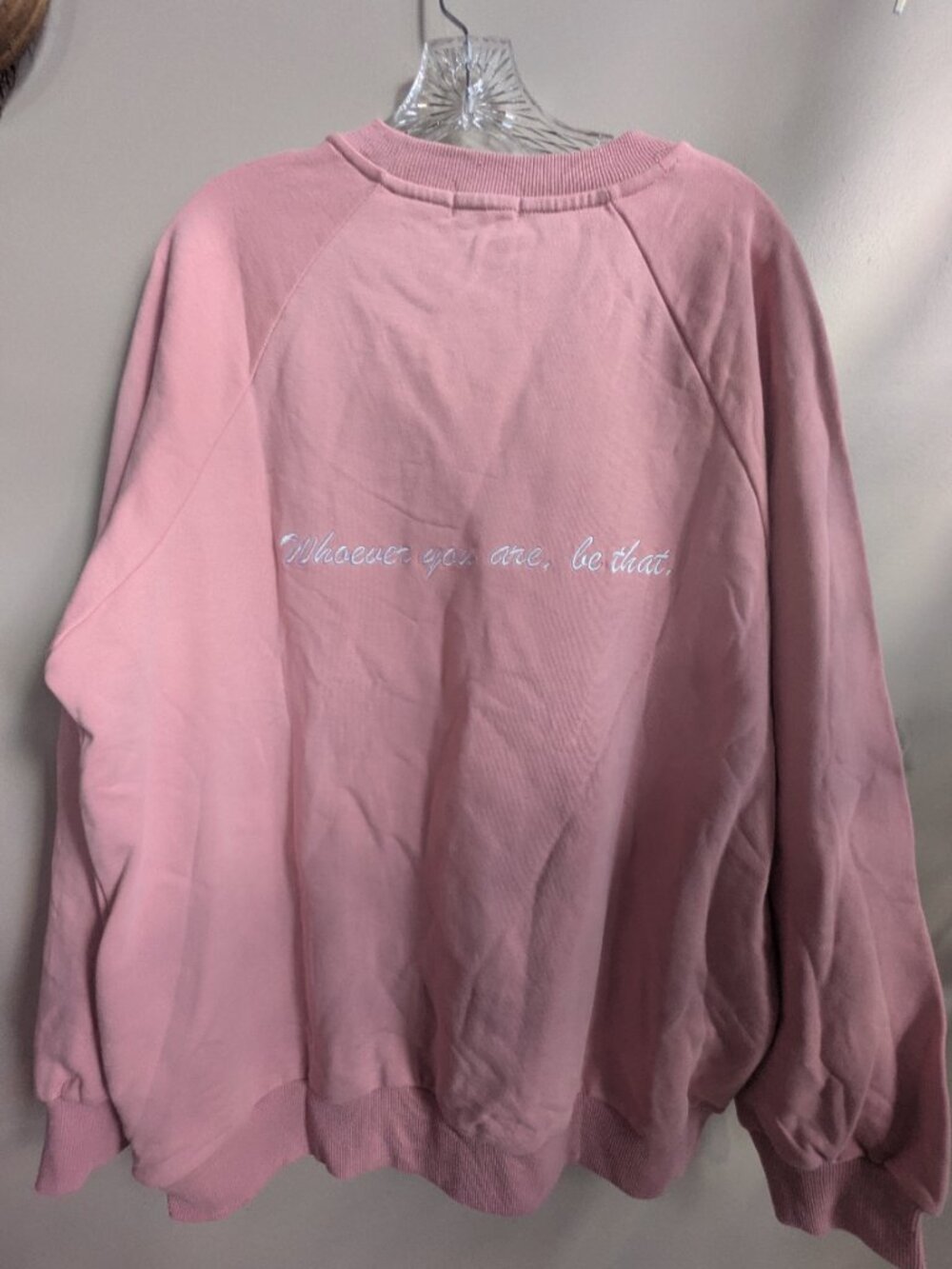ellie embroidered meme quote pink elephant sweatshirt size XL #788 - Picture 5 of 6